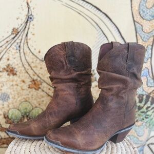Durango Women's Size 10 Brown Distressed Leather Boots Slouch Western Cowgirl